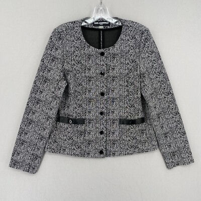 Karl Lagerfeld Paris Tweed Button Jacket Womens Size 12 Karl Lagerfeld Paris Tweed Button Jacket Womens Size 12