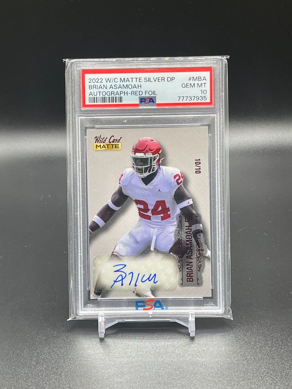 Brian Asamoah Wild Card Matte Silver Draft Picks Autographs #MBA Red Foil