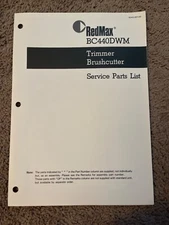 RedMax BC440DWM Trimmer Brushcutter Service Parts Manual
