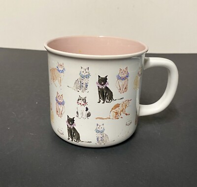 Beth Briggs Multi Cat Kitten Pink & White  Coffee Tea Mug 4.0  14 oz