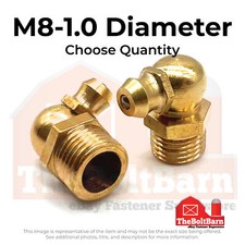 M8-1.0 Zerks Grease Fitting 90 Degree Hydraulic Brass Choose Quantity