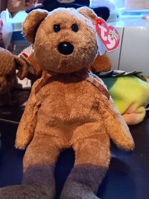 Ty Beanie Baby Cashew the Bear MWMT DOB April 22, 2000 Free