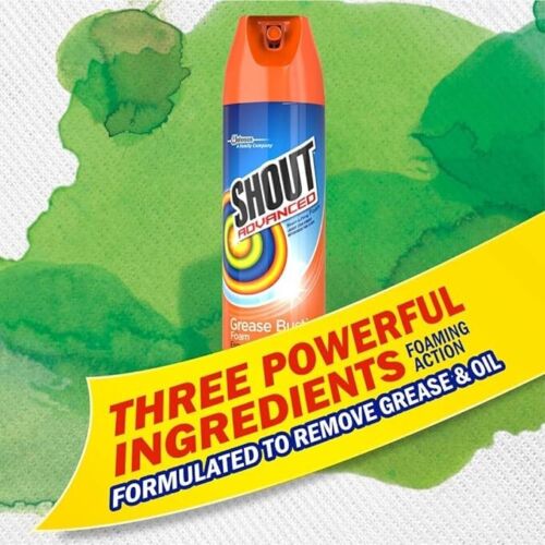 Shout Advanced Foaming Grease and Oil Stain Remover for Clothes,18 oz, Red*NEW* - Picture 4 of 5