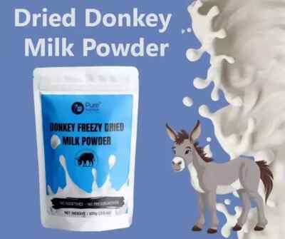 (PACK OF 2) 100% NATURAL HERBS DONKEY MILK POWDER FREEZE DRIED (3.05 OZ) 100 GM