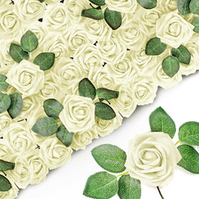 250 Pcs White Artificial Roses for Wedding, DIY Bouquets  Home Decor
