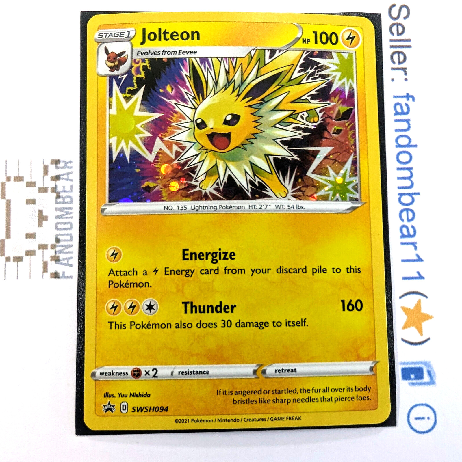 2021 Jolteon COSMOS HOLO Black Star Promo card SWSH094 Pokemon SWSH LP