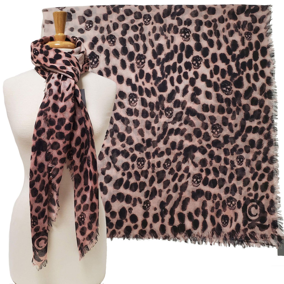 alexander mcqueen leopard scarf