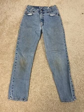 Vintage Levis 550 Denim Jeans Mens 24x25 Relaxed Fit Pockets Orange Tab Blue