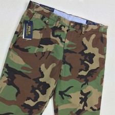 Polo Ralph Lauren Men Stretch Military Army Big Pony Camo Chino Pants 33x30