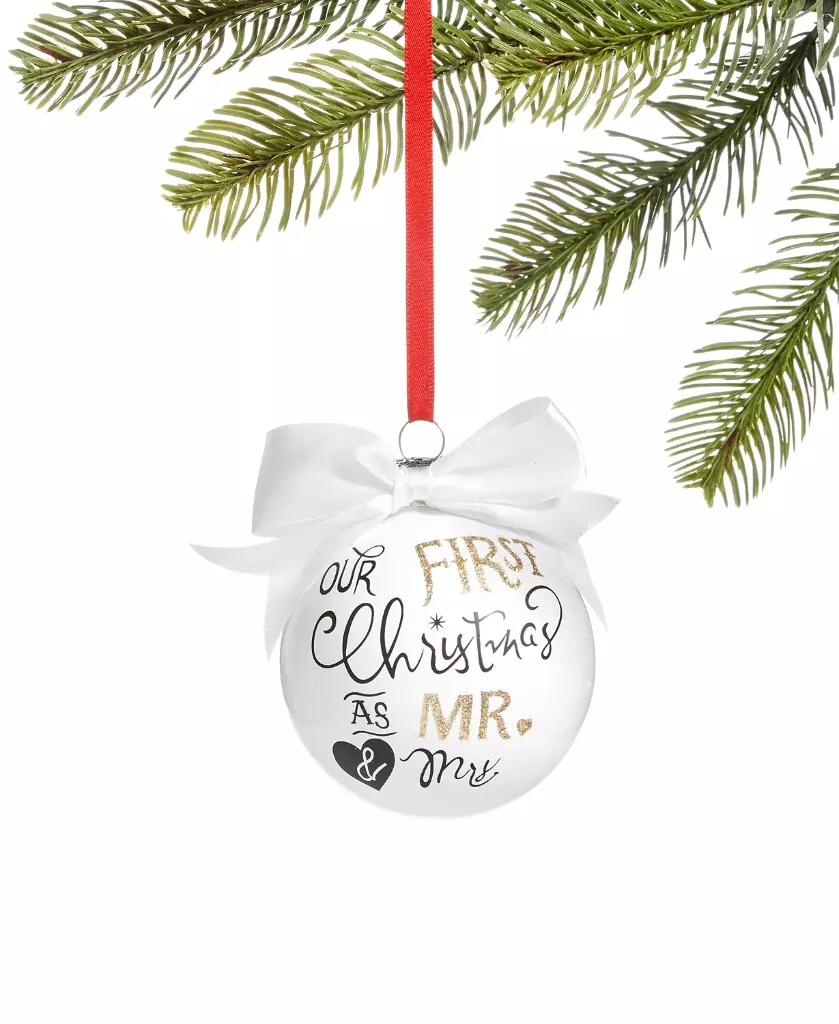Holiday Lane Our First Christmas as Mr. And Mrs. Ball Ornament 2020
