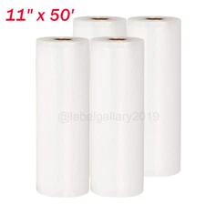 4 Rolls - Food Vacuum Sealer Bags 11"x50' Vaccum Saver Storage Seal Bag Kitchen