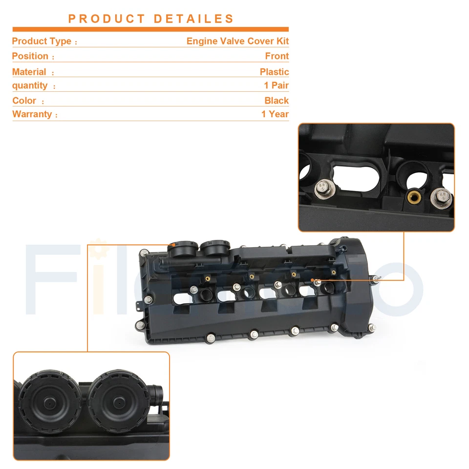 2x Valve Covers w/ Gasket +Bolts for 10-17 Land Rover Range Rover Sport LR4 5.0L - Image 2 of 4