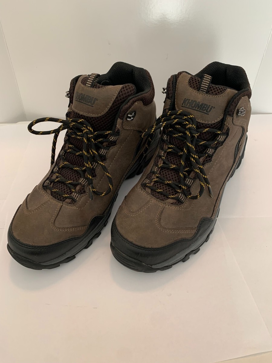 Khombu Mens Oliver Hiker Boots Brown Memory Foam Lightweight 