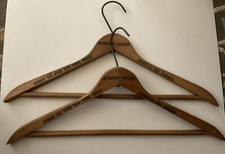 Vintage 2 1920s Wooden Clothing Hanger Advertising