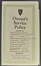 1946 Plymouth Owners Service Policy Brochure Sedan Excellent Original 46