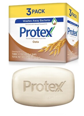 New PROTEX OATS ANTIBACTERIAL SOAP BAR JABON PROTEX AVENA (3 bars 3.7oz)