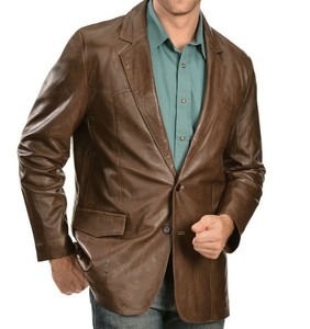 western leather blazer