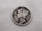 1934 D U.S. Mercury Silver Dime RE-9