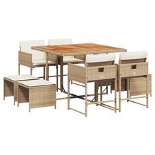 15-Piece Outdoor Dining Set with Cushions in Various Colors vidaXL
