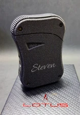 Lotus Blaze Triple Torch Black Cigar Lighter | Custom Engraved | Authentic & New