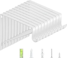 10-Pack 10.8x10.8 Inch Heavy Duty Closet Rod Brackets Matte White Steel