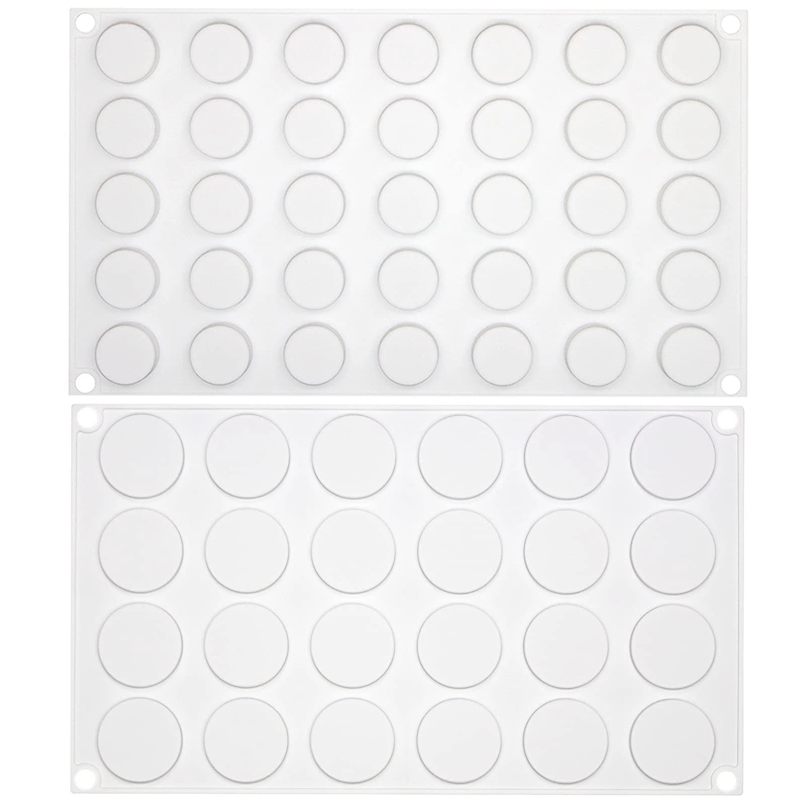 Flat Round Disc Silicone Mold Baking Tray 2 Sizes for Mini Tart Cookie Desser...