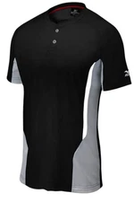 Mizuno Kid Boy's Elite 2-Button Baseball Jersey Black