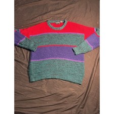 80s Vintage Multi Colored Knitted Sweater