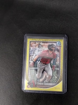 2025 Bowman Chrome Mega Box Corbin Carroll Yellow Mojo Refractor 07/75