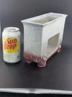 Roseville Gray Artwood #1055-9” Planter With Yellow Tulip In Excellent Mint