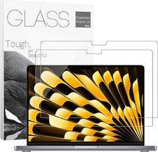 2Pack 9H Tempered Glass Screen Protector for 2026 MacBook Air 15.3 M5, Bubble Fr