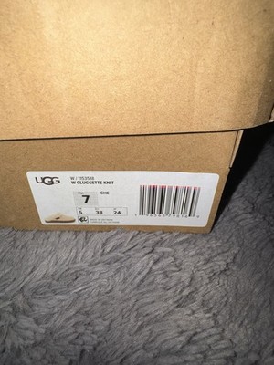 UGG Cluggette Knit Women's Sheepskin Slipper Size 7 beige