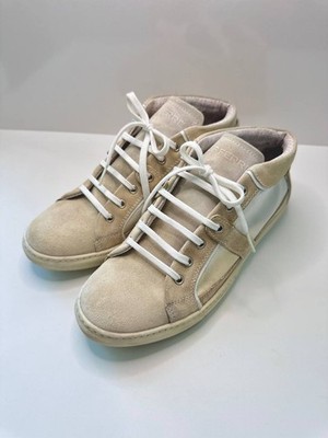 GF Ferre Tan Leather & Suede Mid Sneakers   Made in Italy