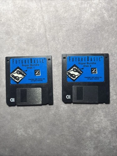 VERY RARE Vintage Set of 2 Future Basic Floppy Disk 1993 SUPER BUNDLE DISKS