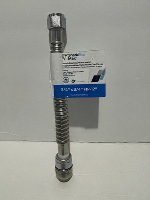 SharkBite Max 3/4 Inch x 3/4 Inch FIP x 12 Inch Supply Flex Hose Water Heater