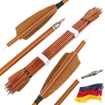 WOLFMAN 12X Carbonpfeile 30Zoll Bogenpfeile Jagd Spine 500 Recurvebogen Compoundbogen DE