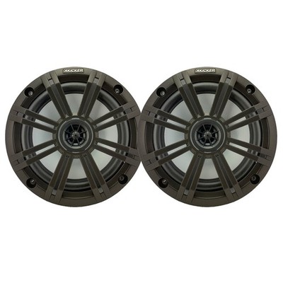 Kicker 6.5'' 195 Watt Max Marine Boat Audio Speakers (Pair) with Charcoal Grilles
