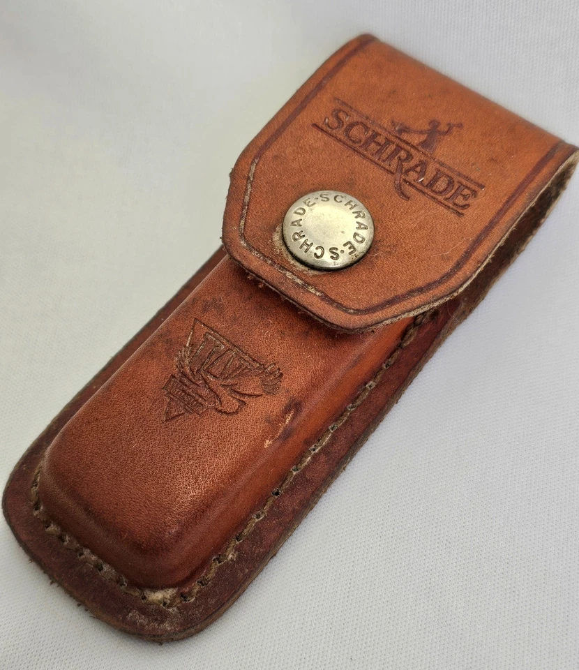 Navaja de bolsillo plegable vintage Schrade Uncle Henry LB5 23/4 pulgadas con funda EE. UU. Foto 3 de 4