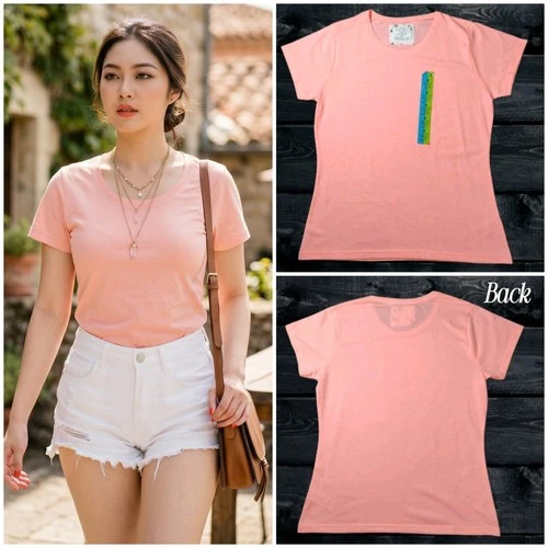NEW Primark Pink Semi Sheer Basic Layering Tee Shirt Women Size Small