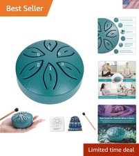 Mini Rain Drum for Outside 3-Inch 6-Note Steel Tongue Drum, Garden Chime Pe...