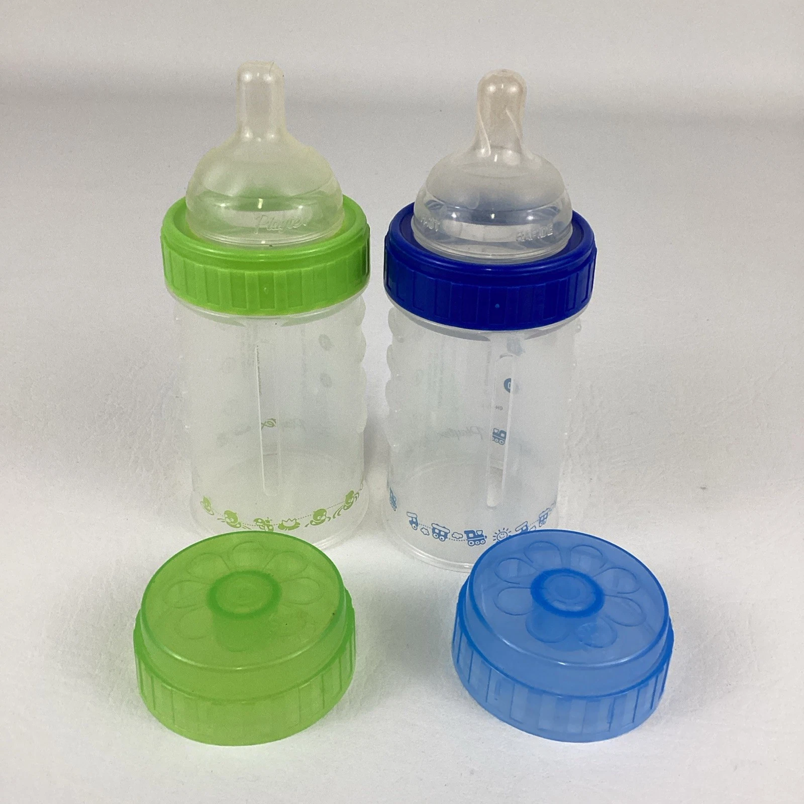 Playtex Baby Nurser Bottles Drop Ins Liners Clear Nipples Caps Lot Vintage 90s