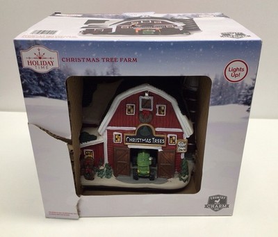 Holiday Time Country Charm Christmas Tree Farm Barn Collectible NEW Lighted