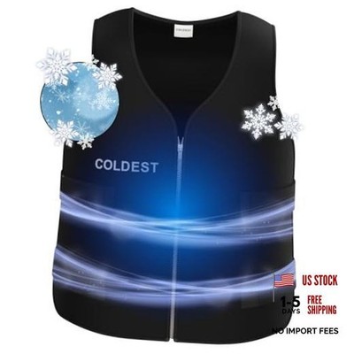 Coldest Cooling Jacket, Reusable Ice Packs for Hot Weather, Ice Medium Black