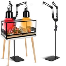 Dual Reptile Heat Lamp Stand Adjustable 15.7-74.3 Inch 360 Swing Arm Clip