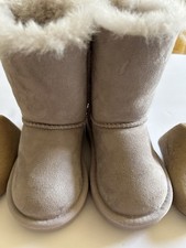 Little Kids Ugg Mini Bailey Bow II Purple Sheepskin Lined Suede Boots Size 6 C