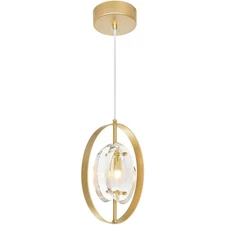 CWI Lighting 1224P8-1-625 OPEN BOX Iris Mini Pendant Brass