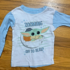 Star Wars Baby Yoda Boys Toddler Snug Fit Pajama Top Size 5T Kids Baby Blue