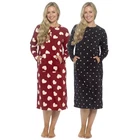 Ladies Fleece Nightdress Long Sleeve Warm Nightie Soft Winter Nightwear
