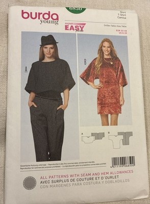 Burda Young Super Easy 6850 New Uncut Dress Top Size 6-20 Pattern