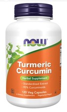 NOW Turmeric Curcumin 120 Veg Capsules 08/2029 EXP